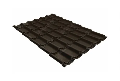 Металлочерепица Классик 0,5 GreenCoat Pural Matt RR 32 (Ral 8019 Тёмно коричневый)